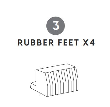 MIL-BBA-RBW (3) Rubber Feet (x1)