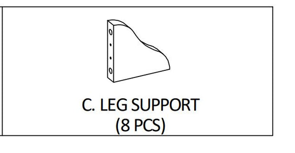 MIL-KHS-WT Leg Support Set (x8 legs) White