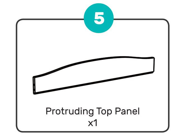 MIL-TBX-G (5) Protruding Top Panel (Grey)