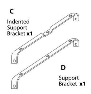 MIL-TBLE-A (C-D) Indented Support Bracket + Support Bracket