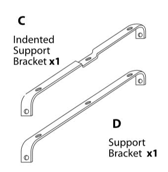 MIL-TBLE-A (C-D) Indented Support Bracket + Support Bracket